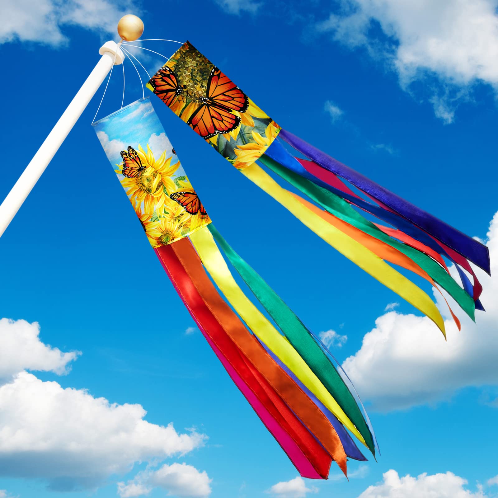 Sumind butterfly windsock flag adds vibrant color to your garden.