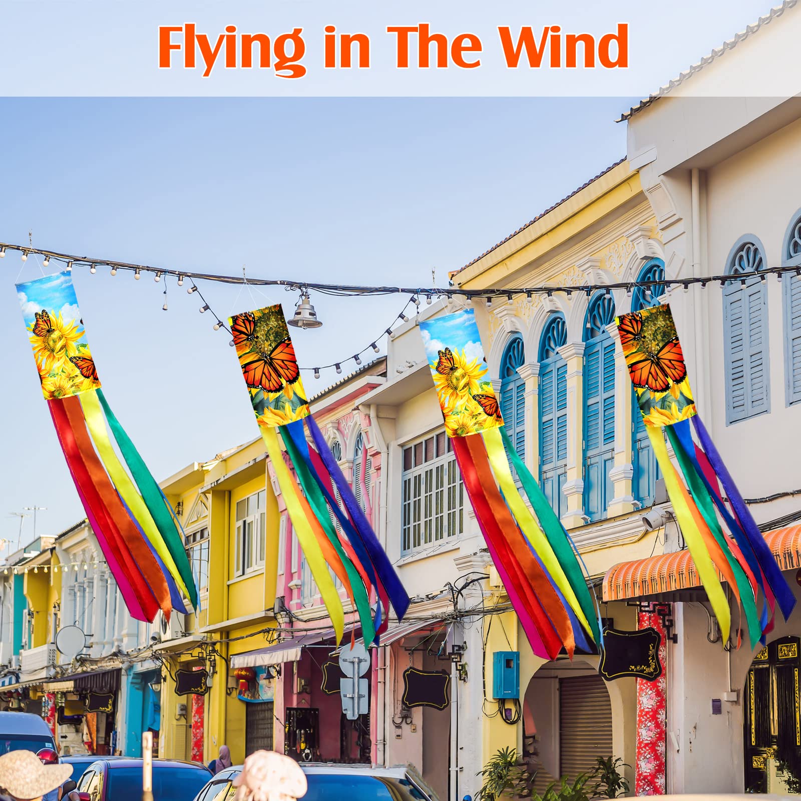 Sumind windsock flag with swivel clip makes installation quick and tool-free.