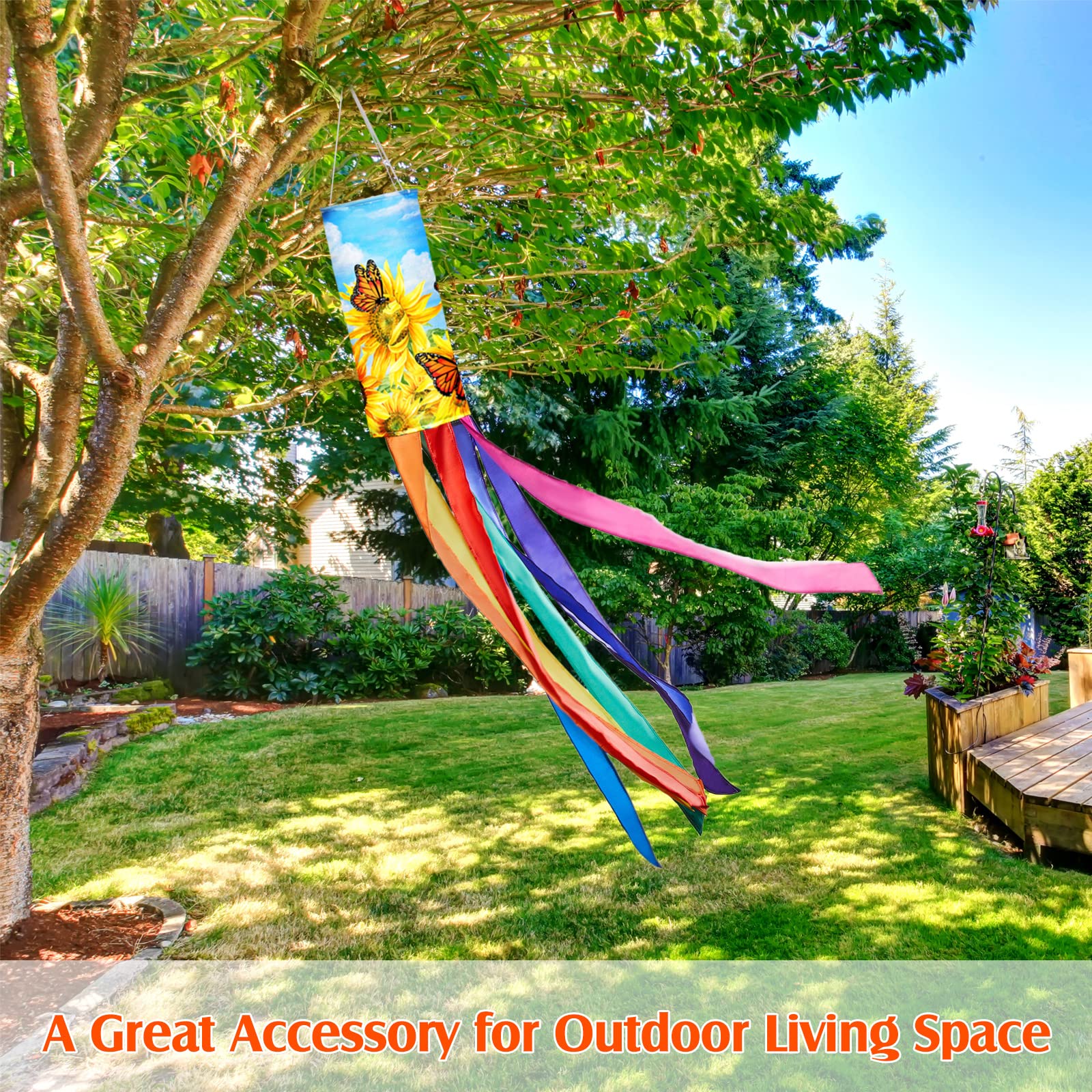 Sumind outdoor windsock is lightweight and weather resistant for seasonal use.