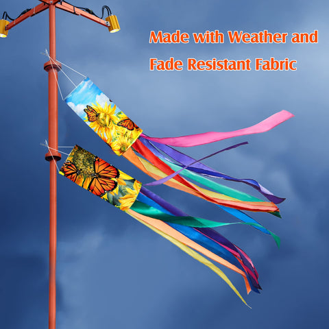 Sumind rainbow-colors windsock tail enriches outdoor spaces with playful movement.