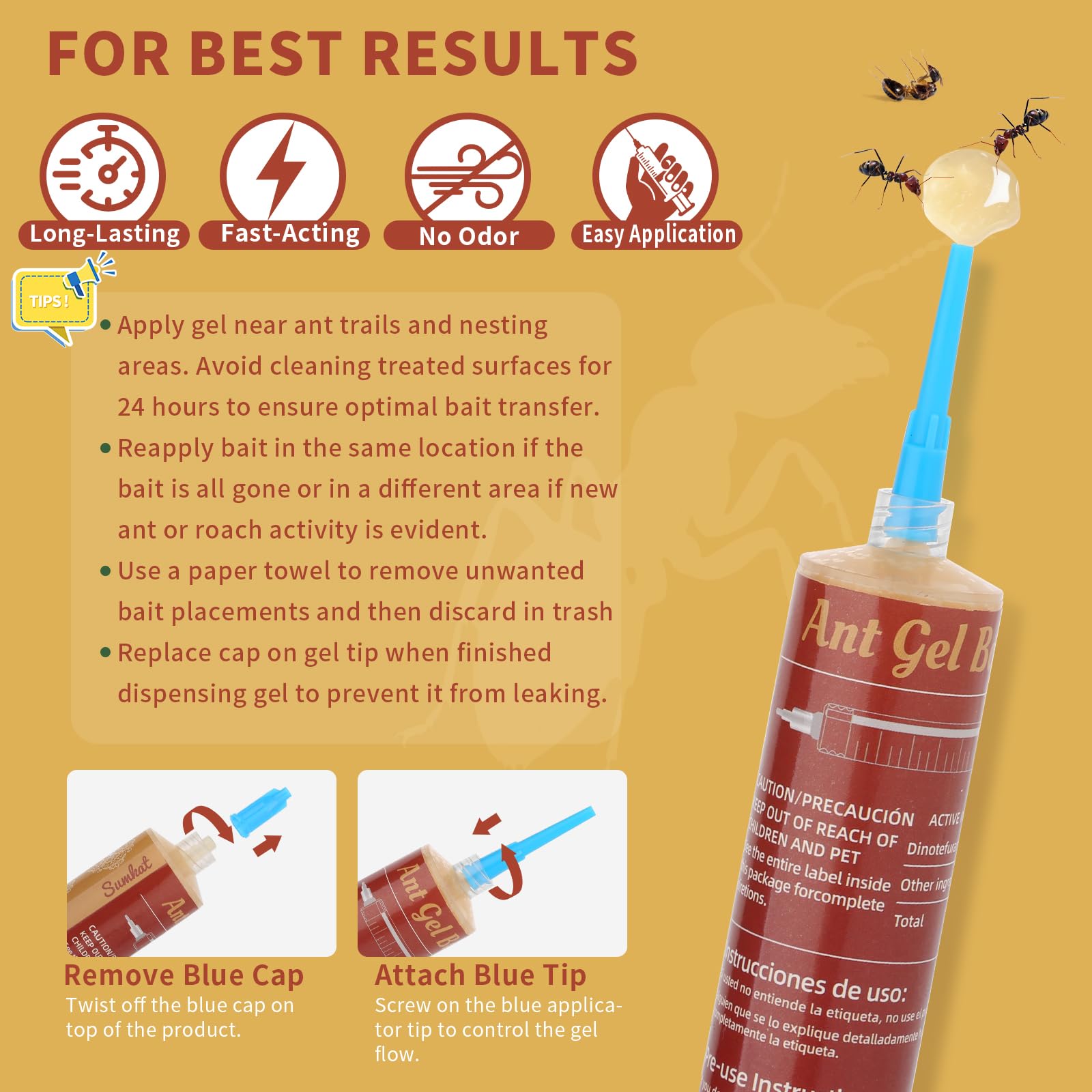 Sumkat Ant Bait Gel effective against multiple ant species.