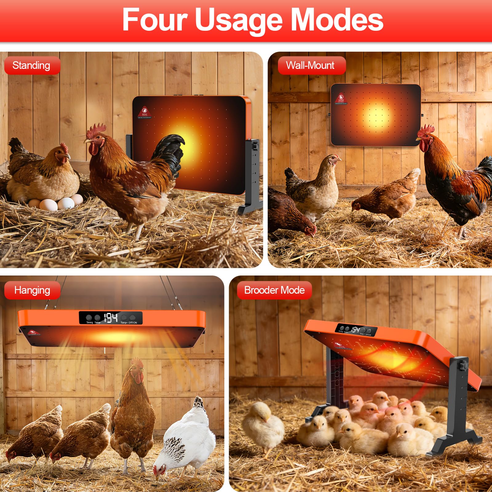 Compact SUMLGT heater mounted in a coop for easy use