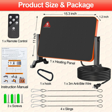 Package contents of the SUMLGT brooder heater