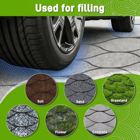 Sumloty Gravel Grid honeycomb cells promote water drainage and erosion control