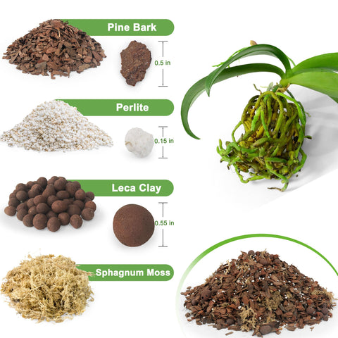 Sumloty orchid bark mix with perlite for airflow