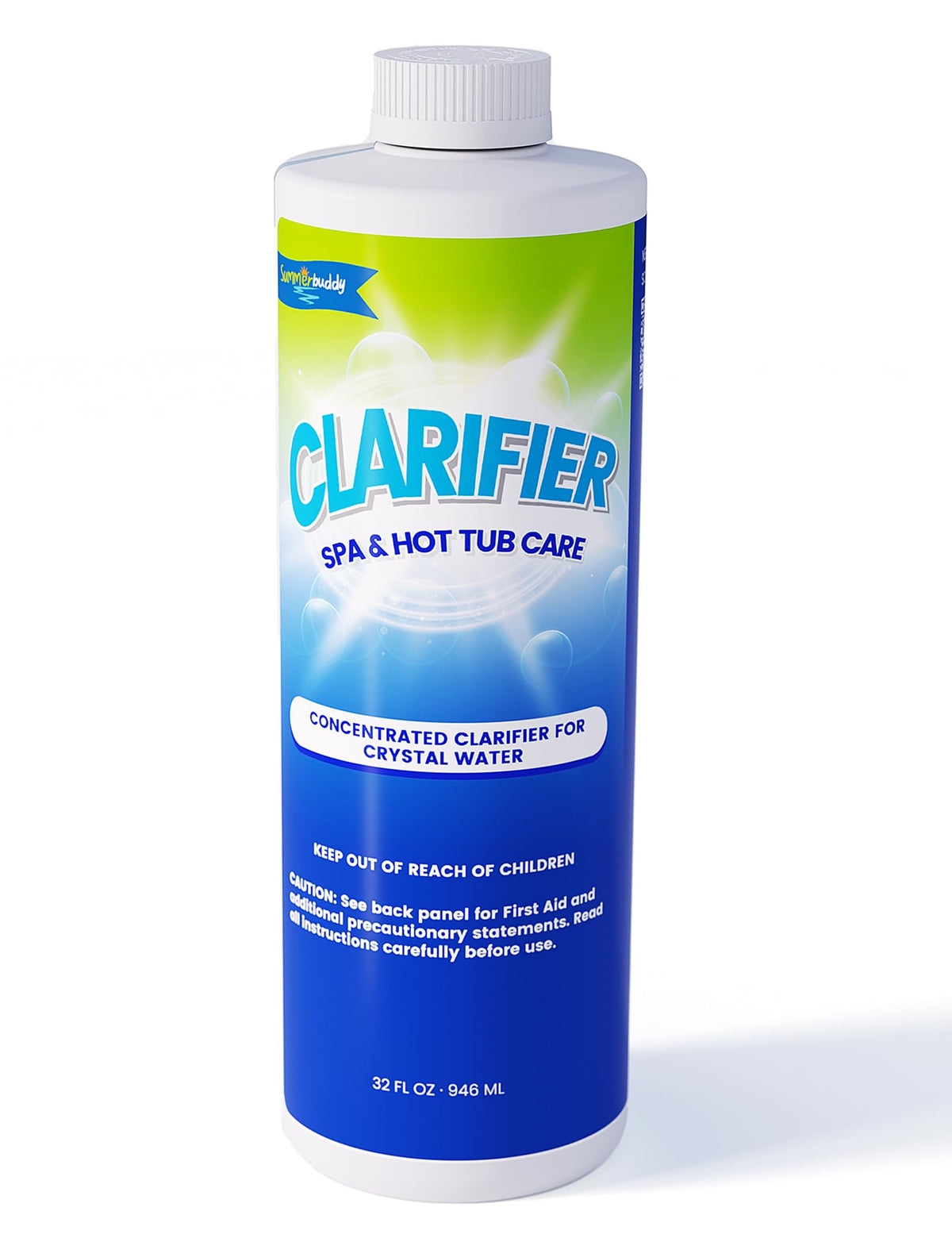 SUMMERBUDDY 32oz Spa Clarifier bottle pour boosts clarity quickly.