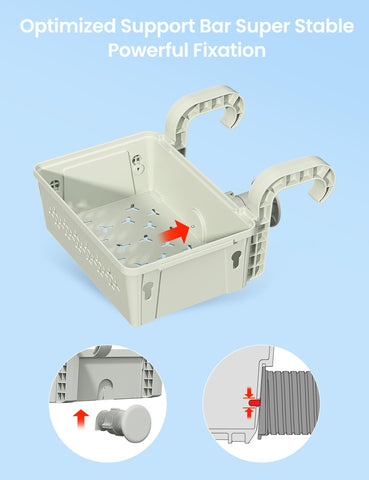 SUMMERBUDDY quick-install basket illustrating tool-free setup for poolside convenience.