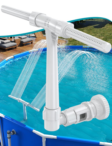 SUMMERBUDDY pool fountain front view with dual jets for cooling and ambiance.