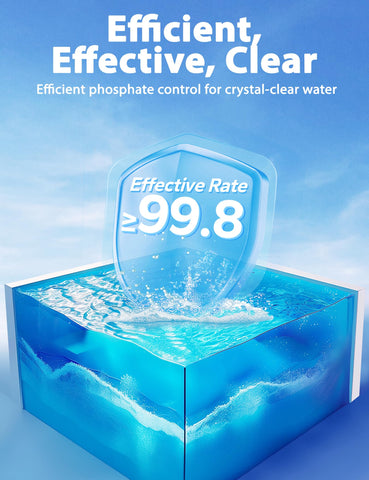 SUMMERBUDDY Pool Phosphate Remover dissolving in pool water for instant phosphate reduction.