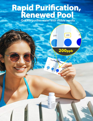 SUMMERBUDDY Pool Phosphate Remover package label shown for clear product details.