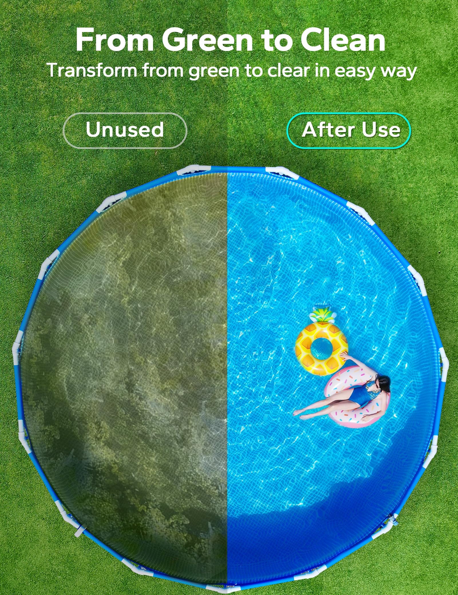 SUMMERBUDDY Pool Phosphate Remover pouring into pool water for quick treatment.