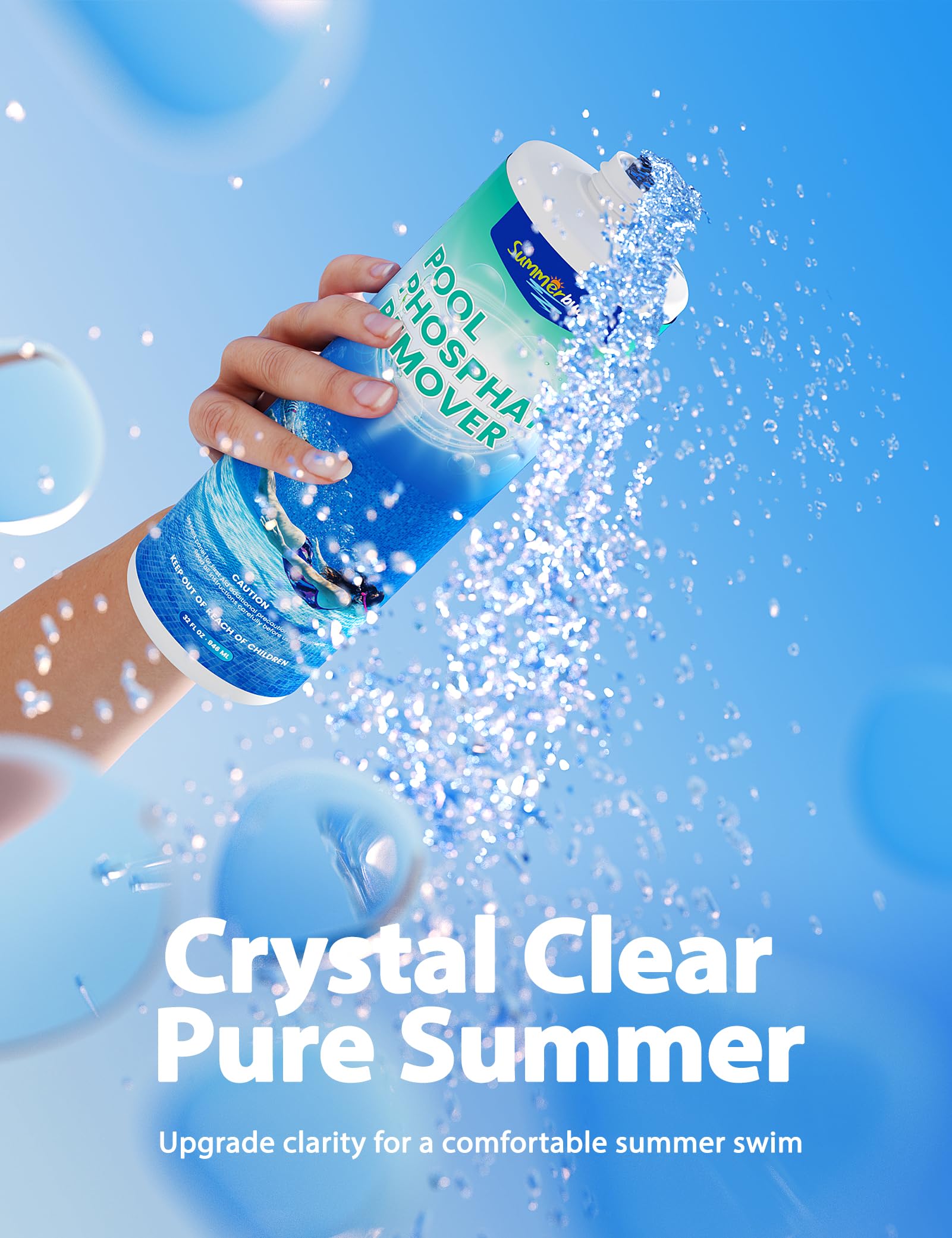 SUMMERBUDDY Pool Phosphate Remover in water during testing for clearer results.