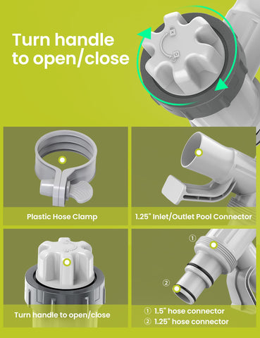 SUMMERBUDDY pressure-reduction feature protects pool walls and fittings