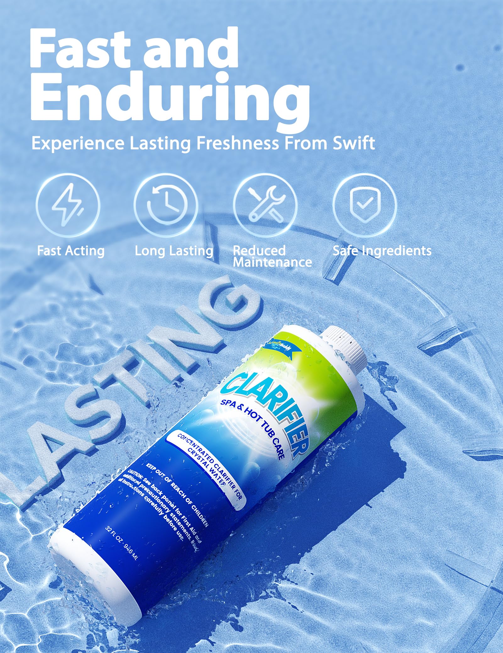 SUMMERBUDDY Spa Clarifier creates silkier, smoother water for a luxurious soak.