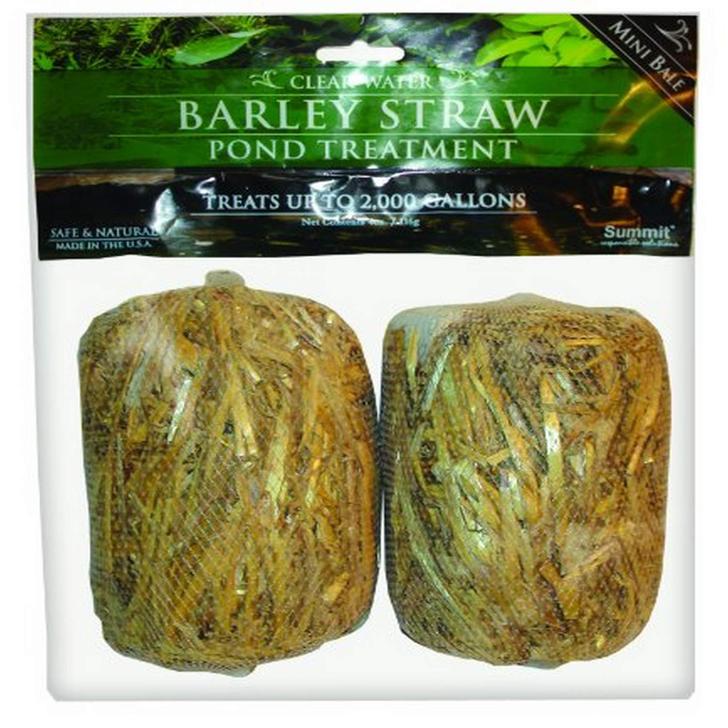 Summit Clear-Water barley straw bales pack front view shows easy pond treatment setup