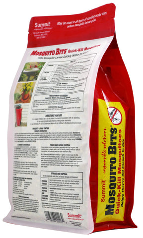 Summit Mosquito Bits EPA registered label indicating safe, convenient use.