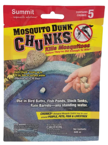 Summit Mosquito Dunk Chunk in water kills larvae for 30 days