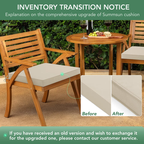 Summsun beige cushions with reinforced stitching for durability.