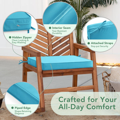 Summsun cushions feature hidden zipper for easy cover removal.