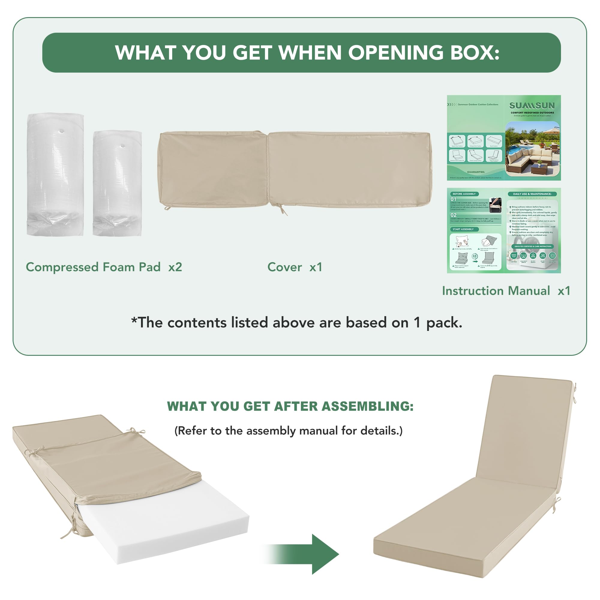 Summsun removable covers are machine washable for easy maintenance