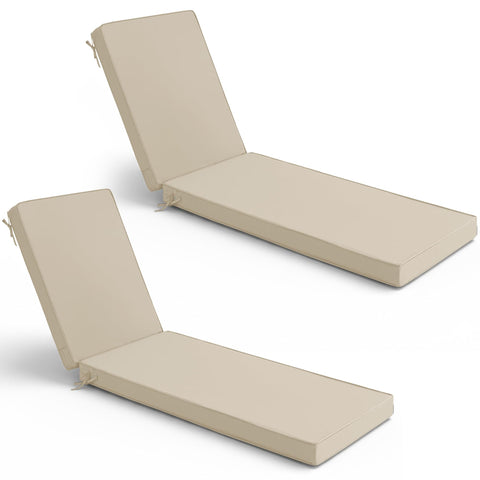 Summsun cream chaise lounge cushions on chair for comfortable outdoor lounging