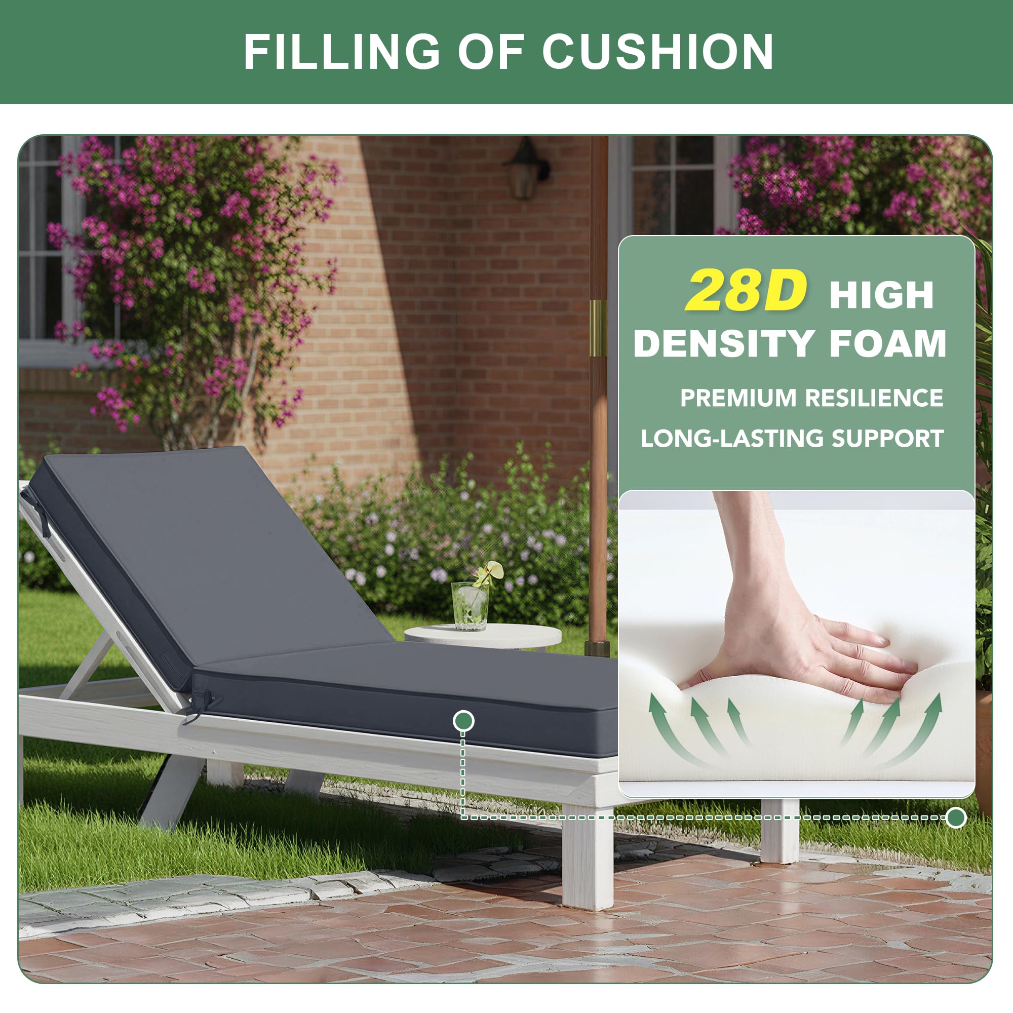 Summsun durable oxford fabric resists fading in sun.