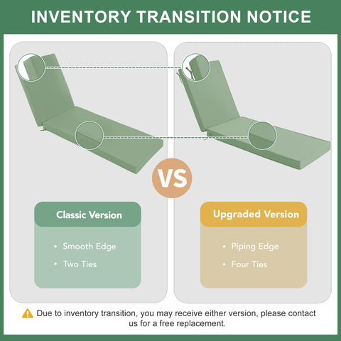 Summsun Chaise Lounge Cushions fade-resistant fabric maintains color vibrancy outdoors.