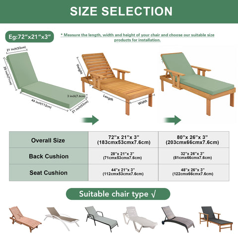 Summsun Chaise Lounge Cushions 28D foam close-up highlighting supportive padding.