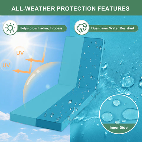 Summsun teal high-density foam provides firm support