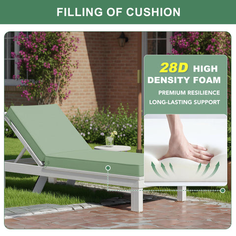 Summsun Chaise Lounge Cushions double-sided waterproof fabric ideal near pool or beach.