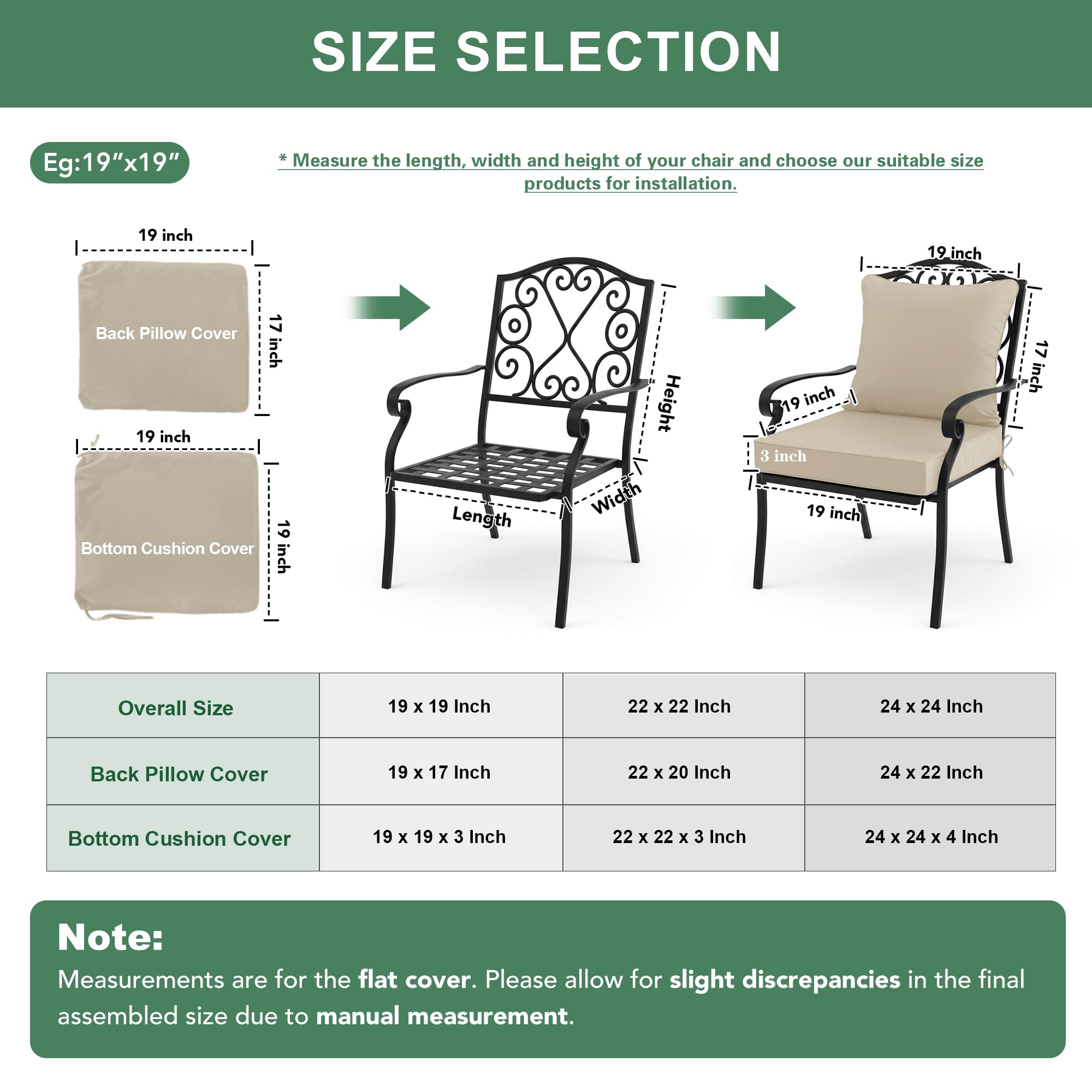 Summsun outdoor cushions cream in 24x24 inch size for patios.