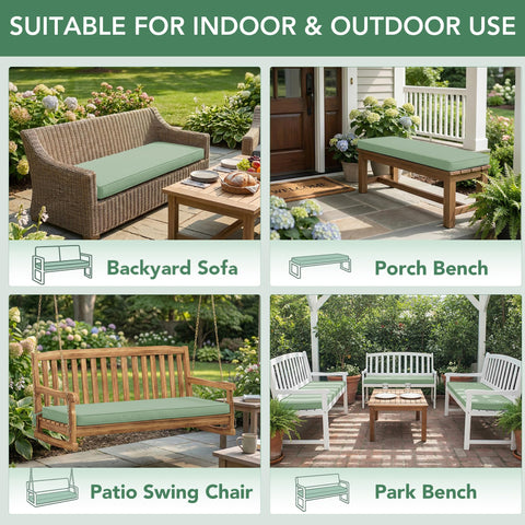 Summsun cushion easily fits benches, loveseats, and patio furniture for versatile seating.