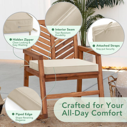 Summsun cushion with adjustable straps stays securely on chairs.