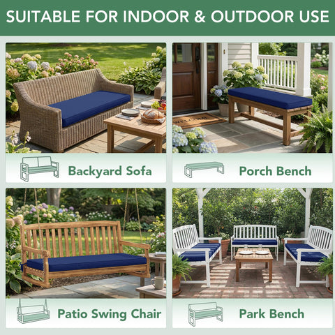 Summsun navy outdoor cushion complements diverse patio decor.