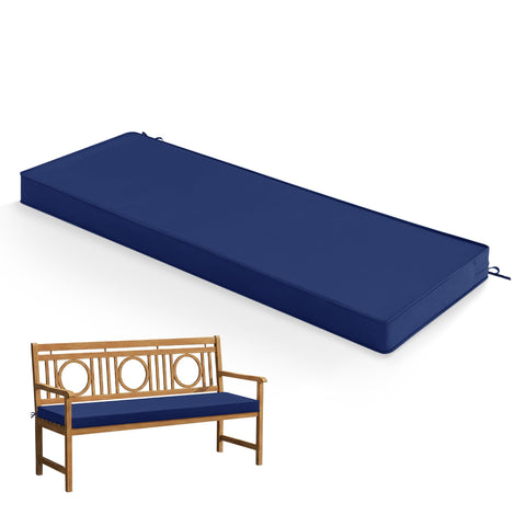 Summsun outdoor bench cushion in navy shows waterproof fabric for all-weather use.