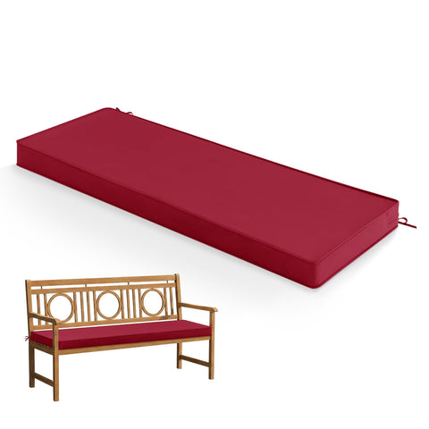Summsun outdoor bench cushion burgundy, waterproof fabric for outdoor use.