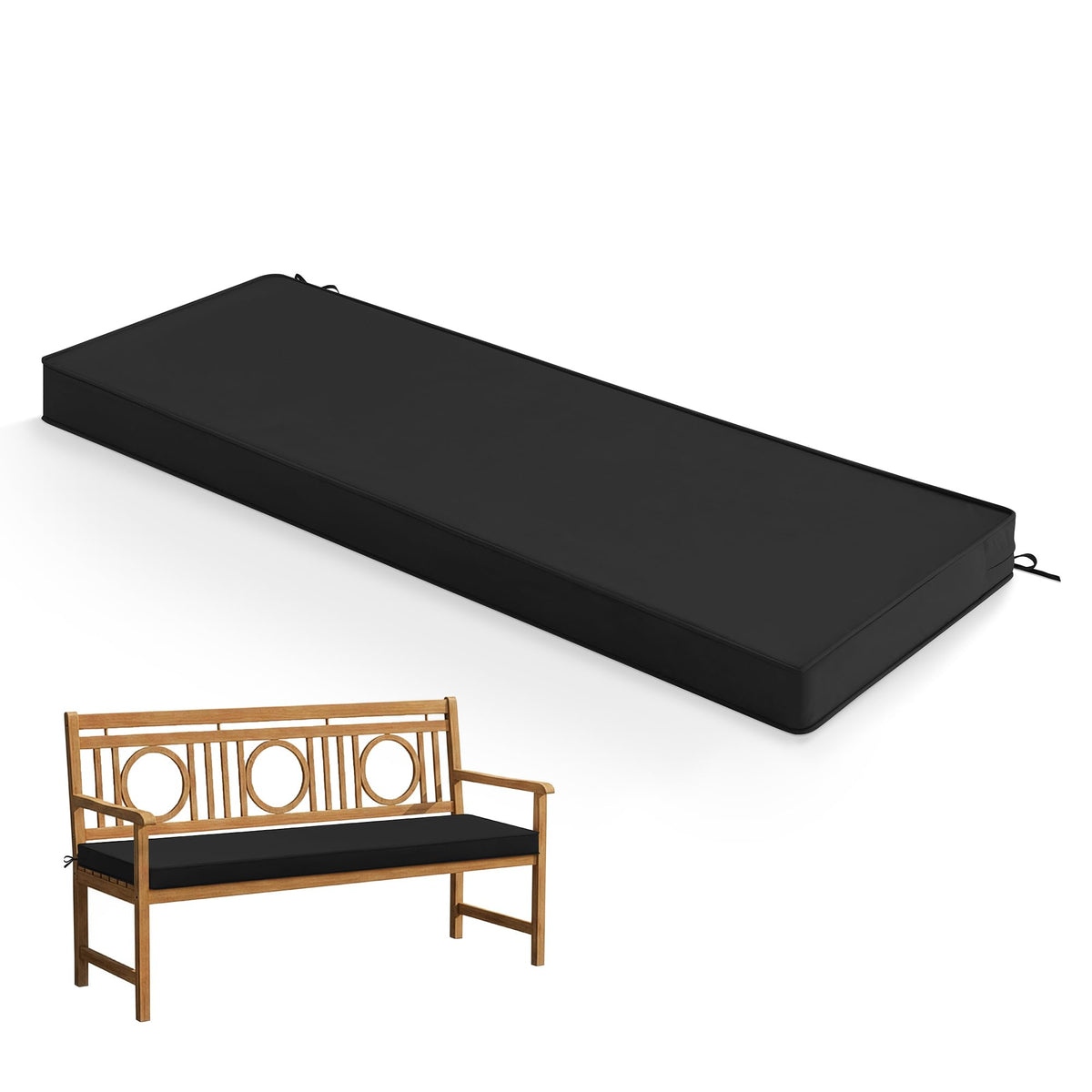 Summsun outdoor bench cushion with waterproof fabric keeps seating dry.