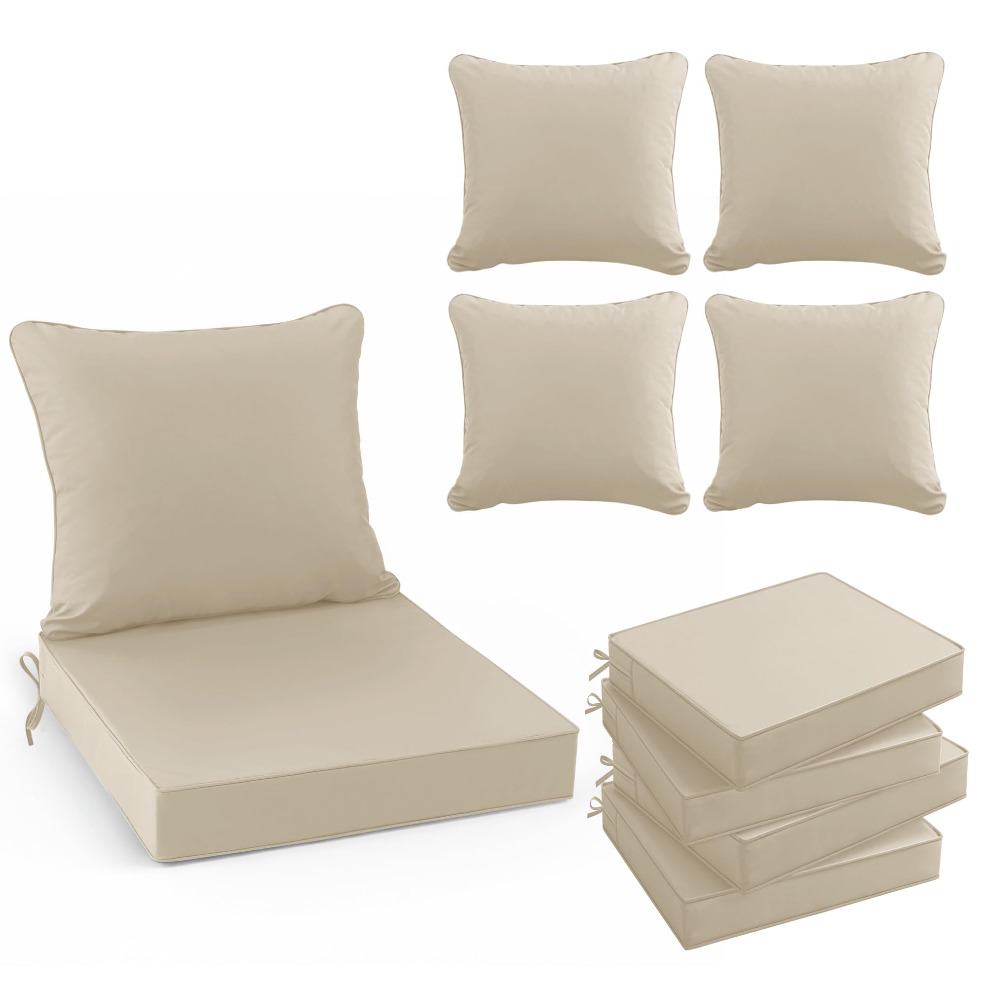 Summsun backrest cushion cream for outdoor chairs providing plush support.