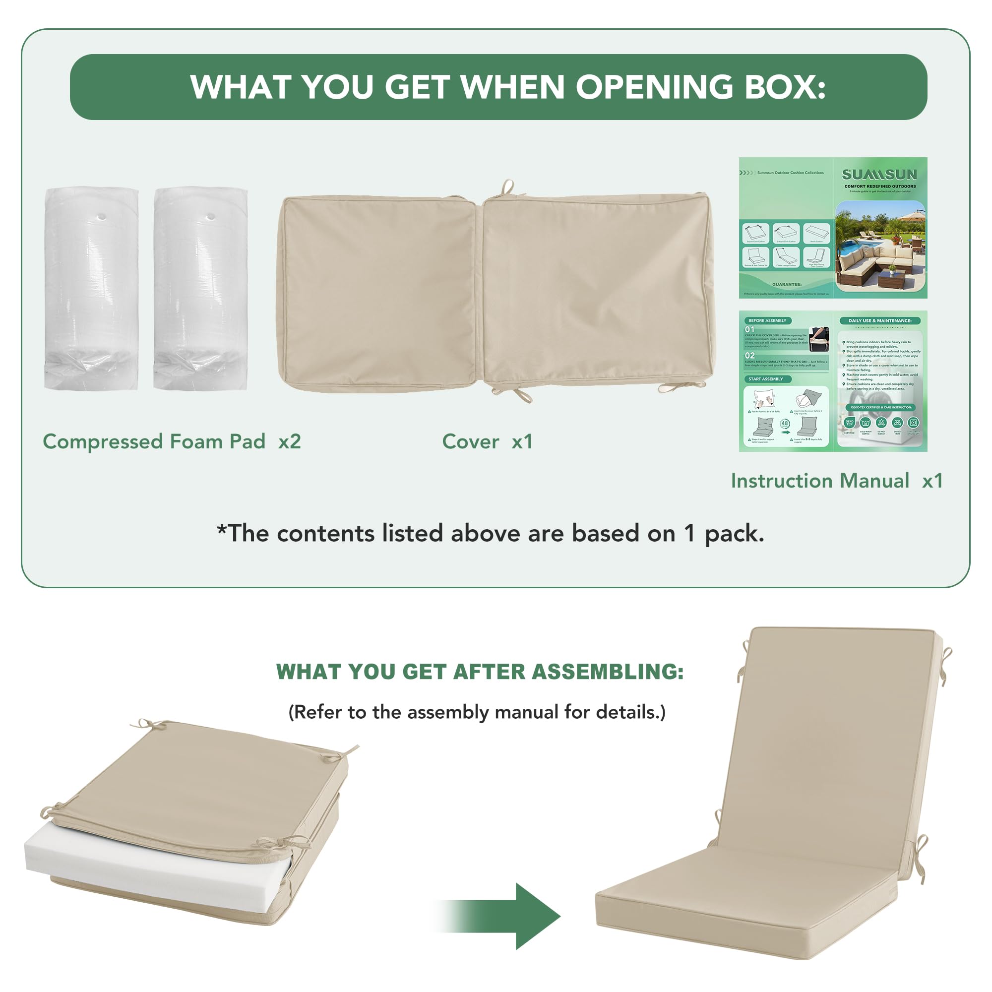 Summsun stain-resistant fabric cleans easily with a quick wipe.