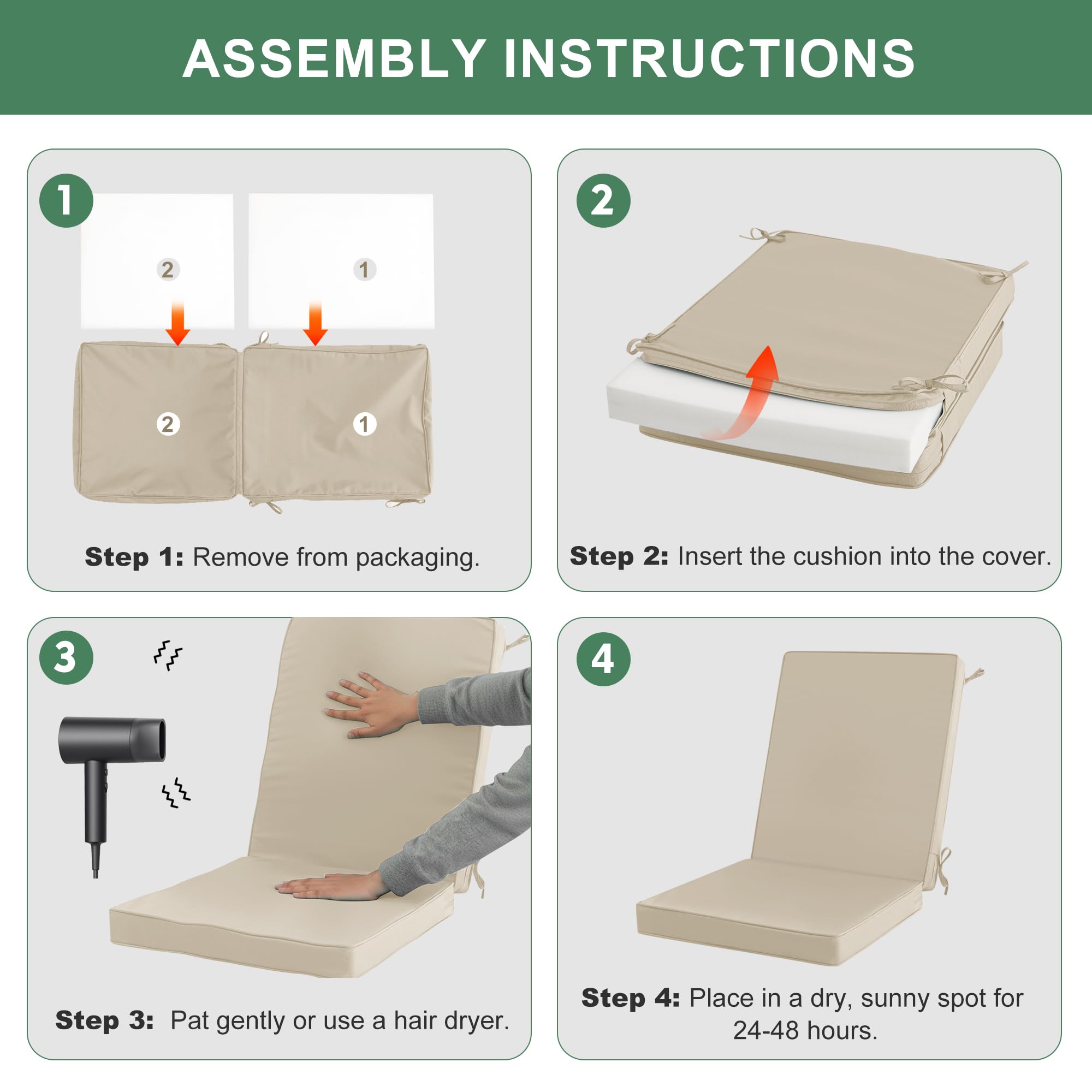 Summsun vacuum-packed foam expands after arrival for simple setup.