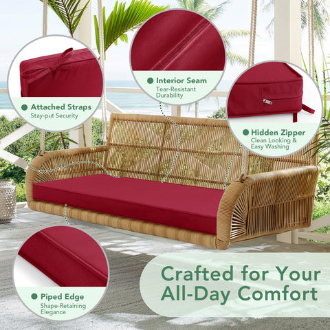 Summsun cushion with removable cover is machine washable for easy care.