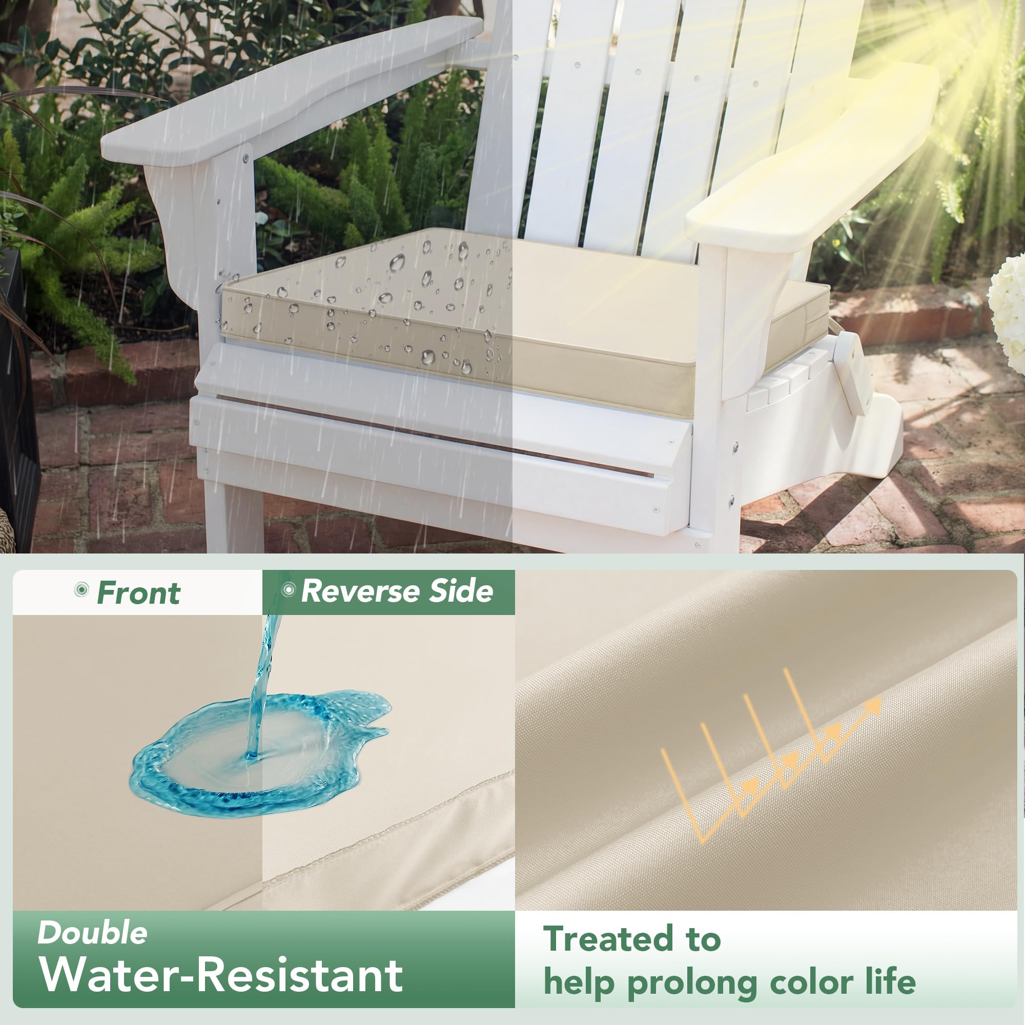Summsun cushions with adjustable straps stay securely in place.