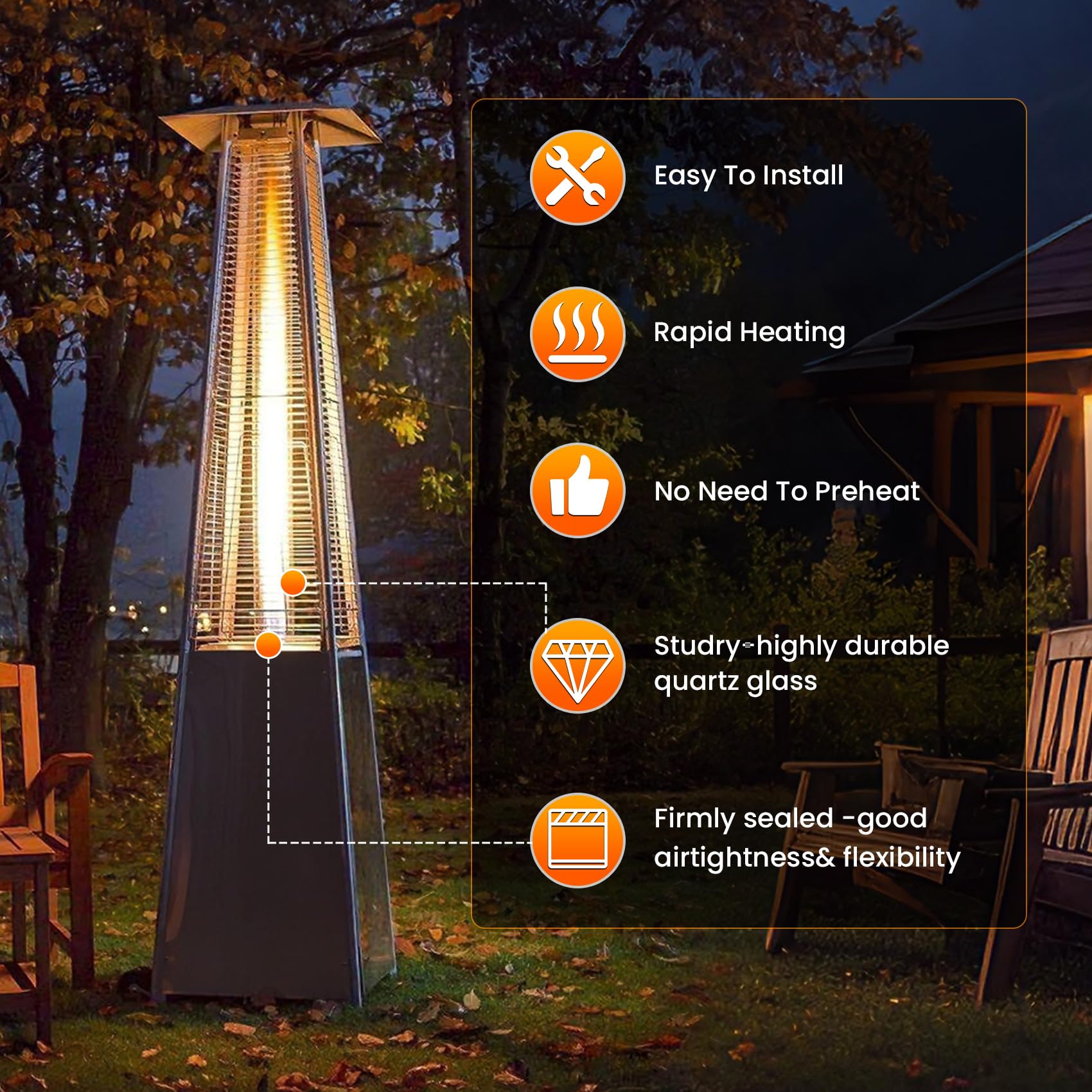 SUMNEW high temperature quartz material ensures durable outdoor use