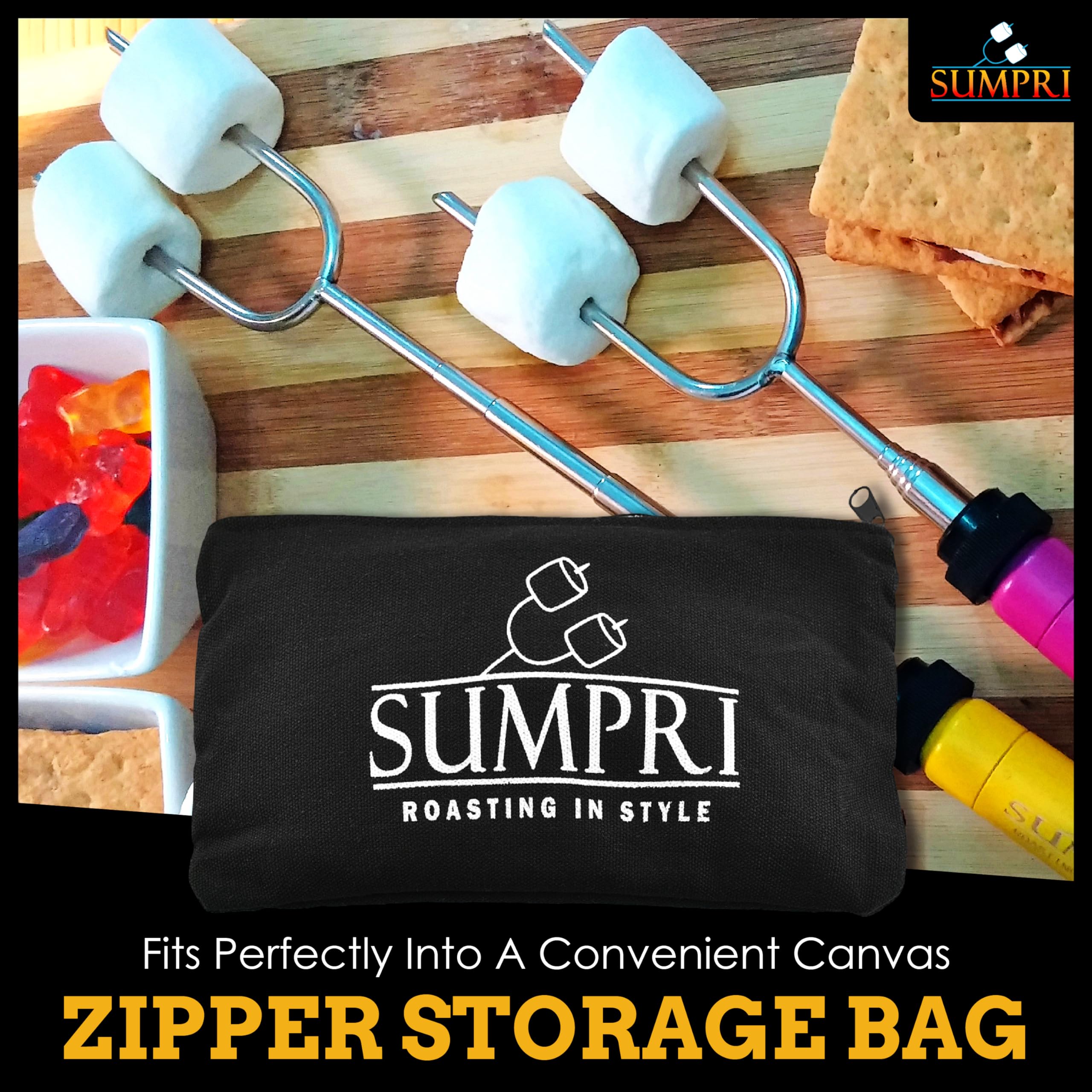 SUMPRI canvas travel bag included for easy carry and organization.