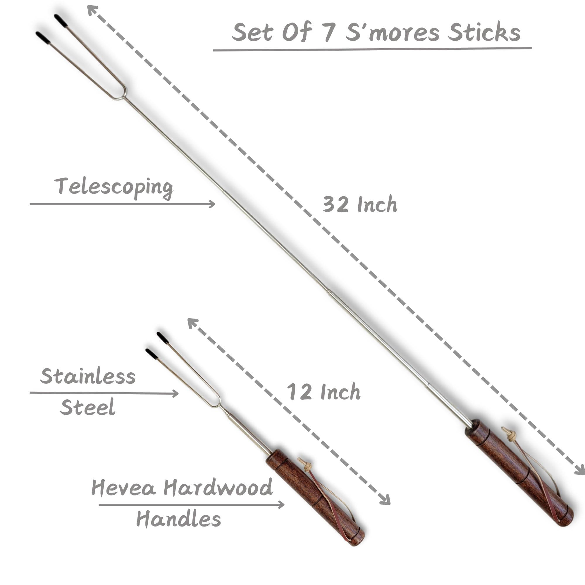 SUMPRI Smores sticks hardwood handles add durable campfire grip.