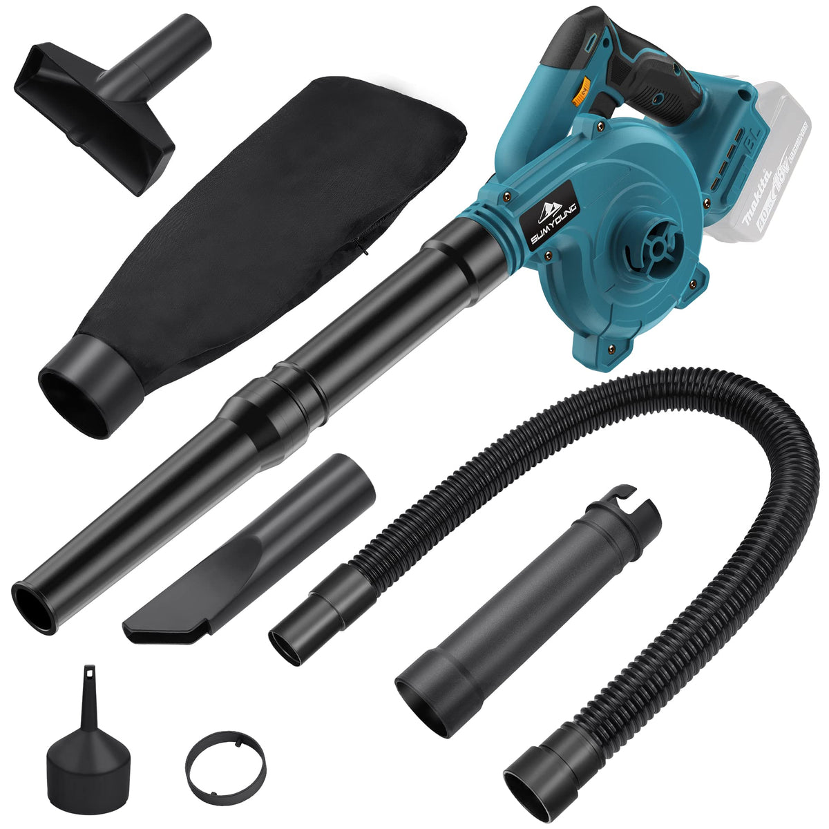 SUMYOUNG cordless blower for Makita 18V, handheld use for quick patio cleanup