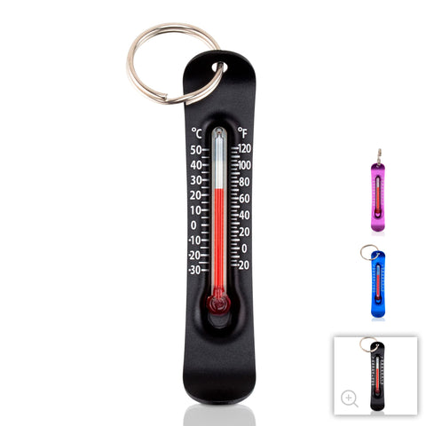 Sun Company Brrr-ometer front view, compact snowsport thermometer