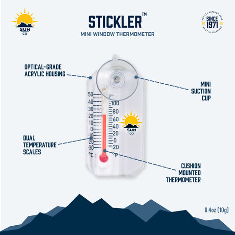 Sun Company Stickler mini weather monitor for any window.