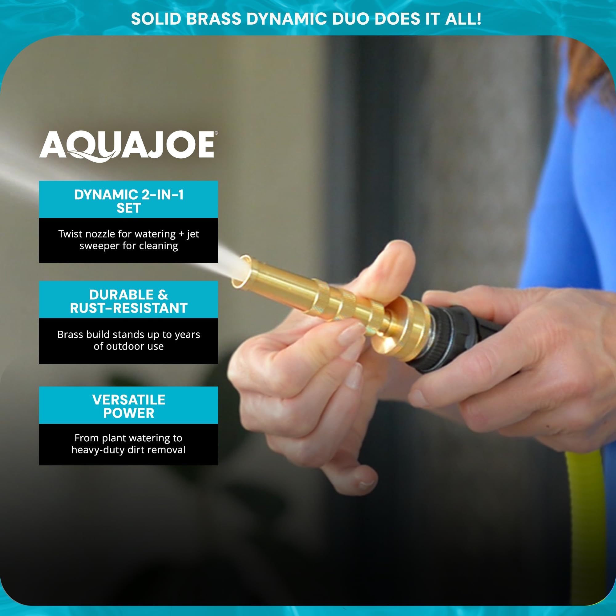 Sun Joe SJI-4BHNC solid brass construction promises durable outdoor use