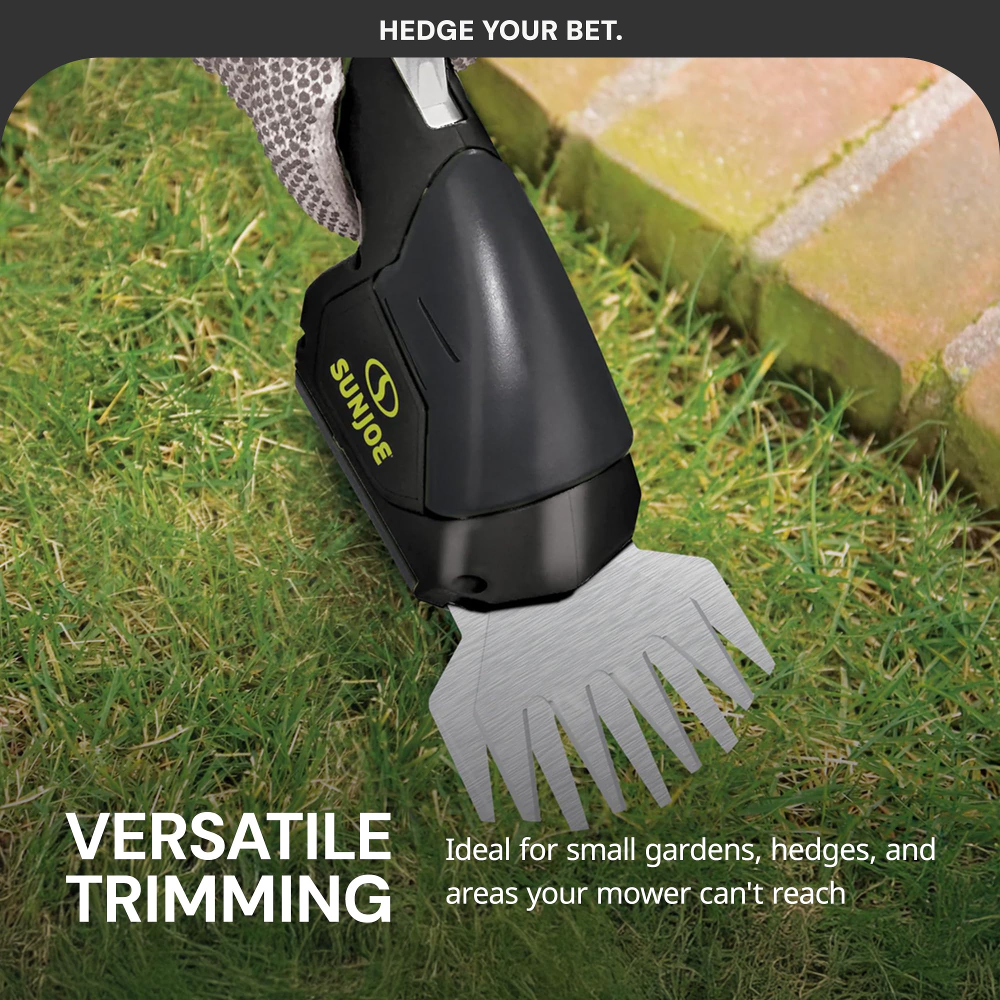 Sun Joe HJ604C 1250 RPM motor delivers fast, clean cuts through grass.